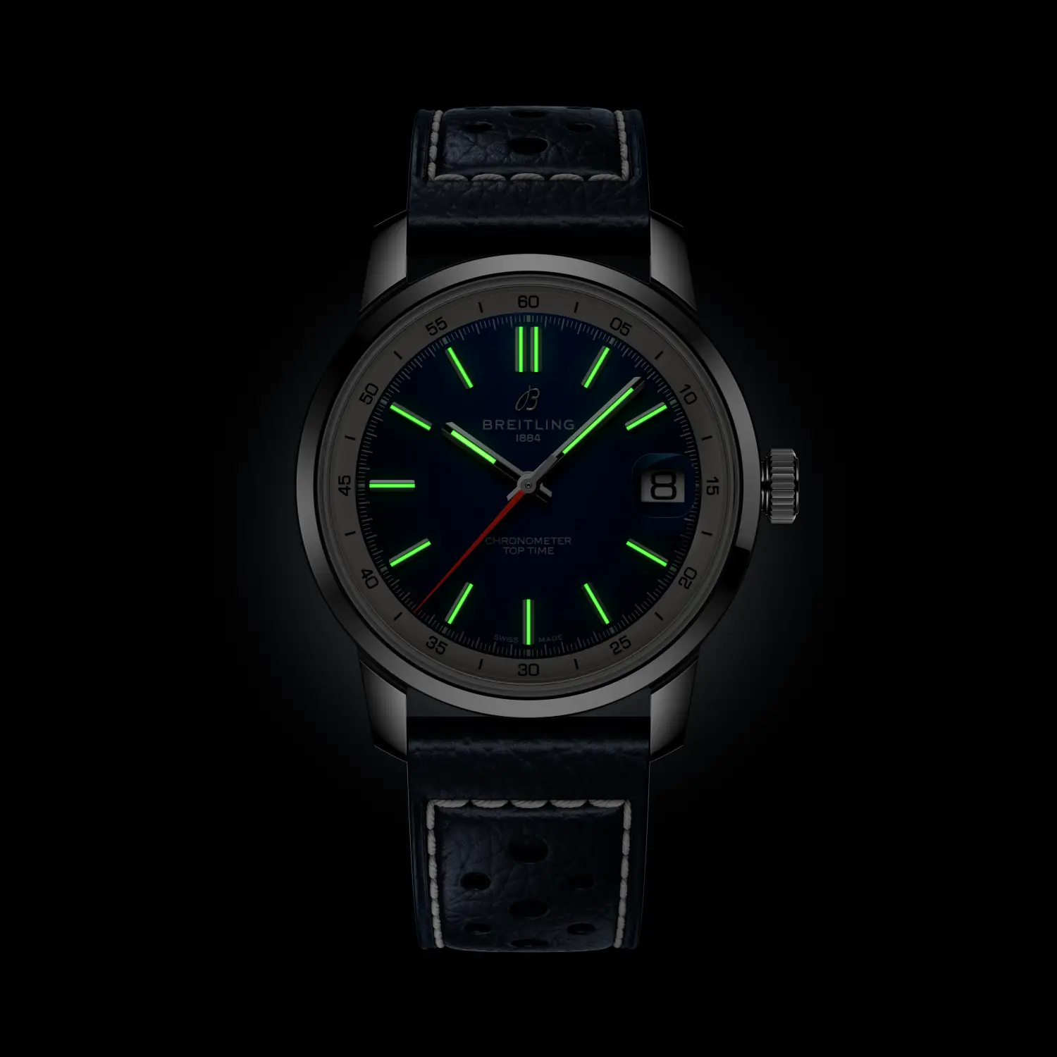 Breitling Top Time B31 38mm Watch with Blue Leather Strap